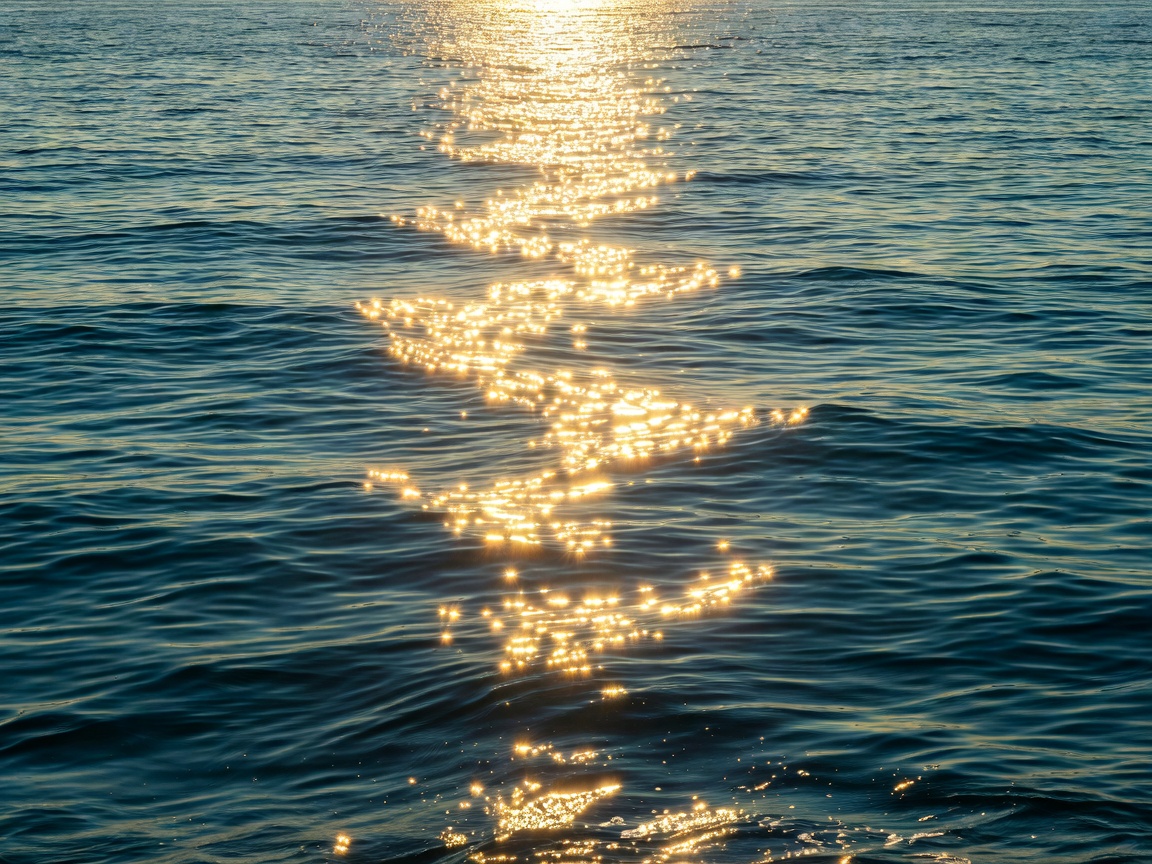Ocean water surface reflection under solar light